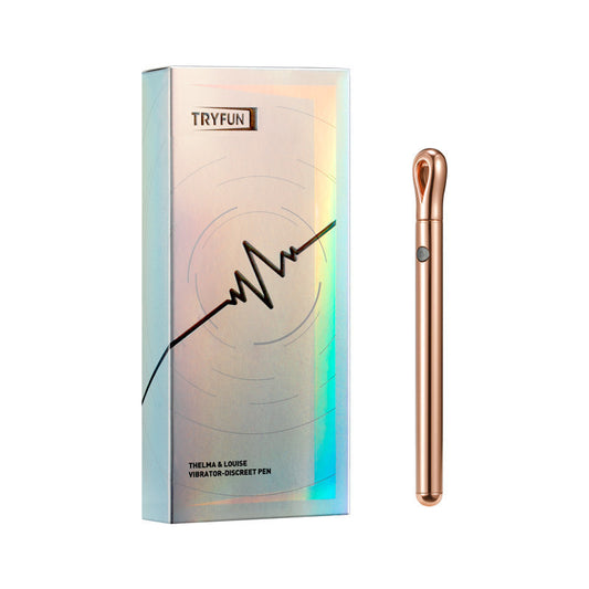 Vibrador pequeño con forma de bolígrafo dorado Tryfun