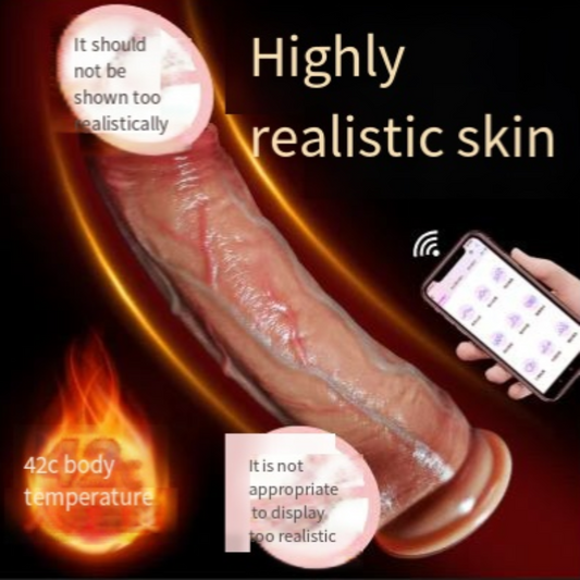 Heating Vibrating Telescopic Swing Realistic Dildo